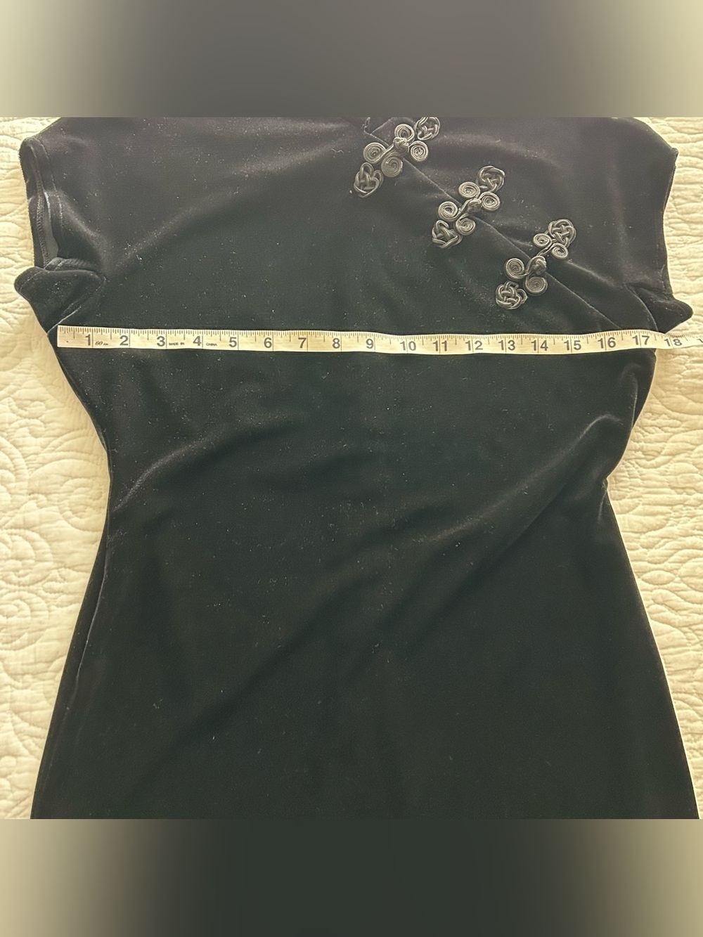 Vintage Night Way Collections Black Velvet Cheongsam Gown Women’s M 90s Evening - Picture 9 of 11